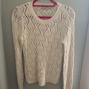 LOFT White Textured Knit Sweater